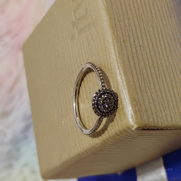 Authentic Pandora 925 Sterling Silver CZ Sparkly Ring Sz.54=7 - Picture 3 of 10